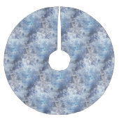 Eis und Schnee Textured Blue Weihnachtsmuster Polyester Weihnachtsbaumdecke (Vorderseite)