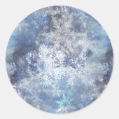 Eis und Schnee Textured Blue Weihnachtsmuster Runder Aufkleber (Vorderseite)