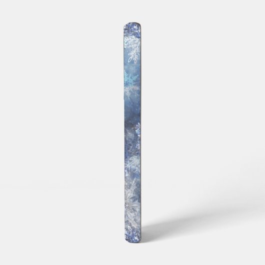 Eis und Schnee Textured Blue Weihnachtsmuster Samsung Galaxy Hülle (Linke Seite)