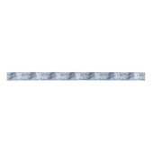 Eis und Schnee Textured Blue Weihnachtsmuster Satinband (Vorderseite)