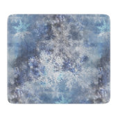 Eis und Schnee Textured Blue Weihnachtsmuster Schneidebrett (Vorderseite)