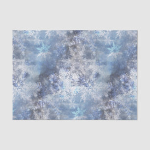 Eis und Schnee Textured Blue Weihnachtsmuster Seidenpapier