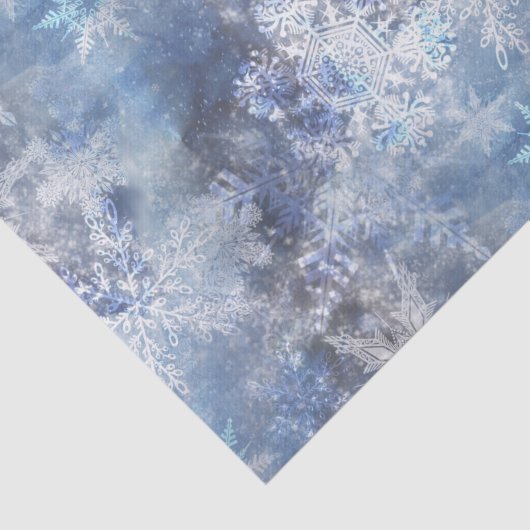 Eis und Schnee Textured Blue Weihnachtsmuster Seidenpapier (Ausschnitt)