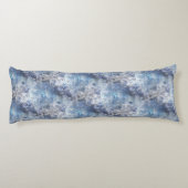 Eis und Schnee Textured Blue Weihnachtsmuster Seitenschläferkissen (Rückseite)