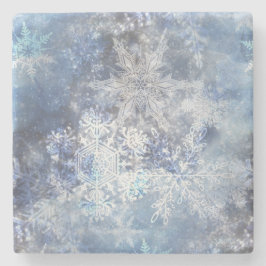 Eis und Schnee Textured Blue Weihnachtsmuster Steinuntersetzer