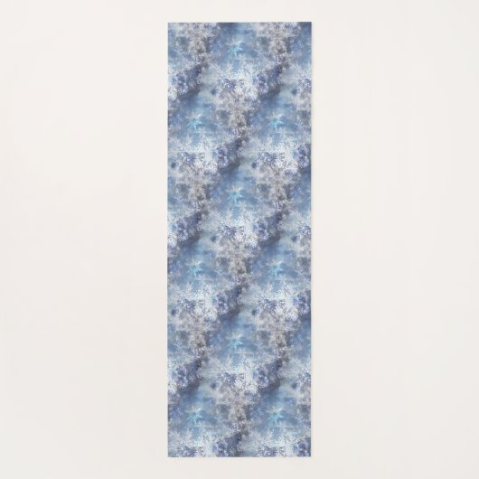 Eis und Schnee Textured Blue Weihnachtsmuster Yogamatte (Rückseite)