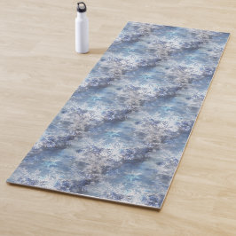 Eis und Schnee Textured Blue Weihnachtsmuster Yogamatte