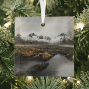 Eis und Schnee Vestrahorn Mountain, Island Ornament Aus Glas