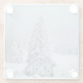 Eis und Schnee | Wald, Schweizer Alpen Glasuntersetzer (Rückseite)