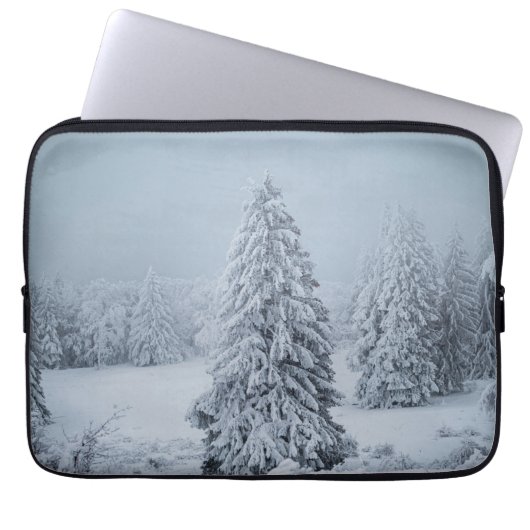 Eis und Schnee | Wald, Schweizer Alpen Laptopschutzhülle (Vorderseite)