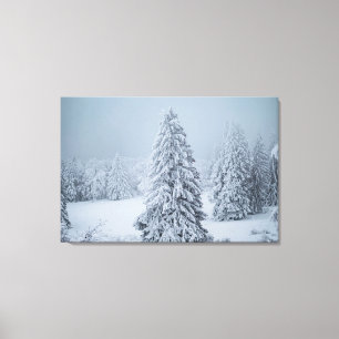 Eis und Schnee   Wald, Schweizer Alpen Leinwanddruck