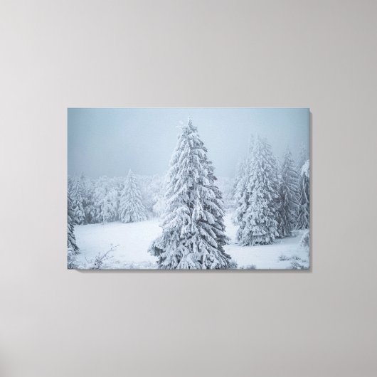 Eis und Schnee | Wald, Schweizer Alpen Leinwanddruck (Vorderseite)
