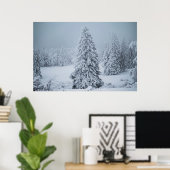 Eis und Schnee | Wald, Schweizer Alpen Poster (Heimbüro)