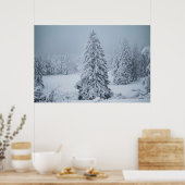 Eis und Schnee | Wald, Schweizer Alpen Poster (Küche)
