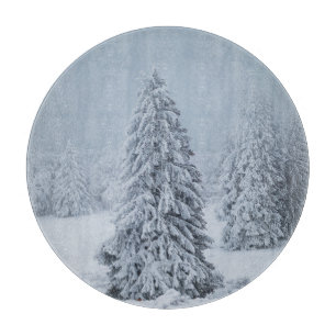 Eis und Schnee Wald, Schweizer Alpen Schneidebrett