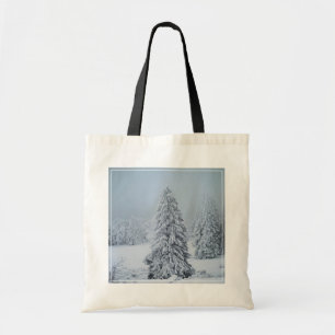 Eis und Schnee Wald, Schweizer Alpen Tragetasche