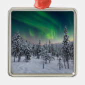 Eis und Schnee | Winterlandschaft, Finnland Ornament Aus Metall (Vorne)