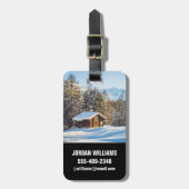 Eis und Schnee | Winterlogmelkabine Schweizer Alpe Gepäckanhänger (Vorderseite vertikal)