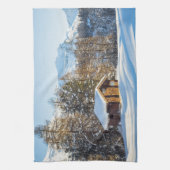 Eis und Schnee | Winterlogmelkabine Schweizer Alpe Geschirrtuch (Vertikal)