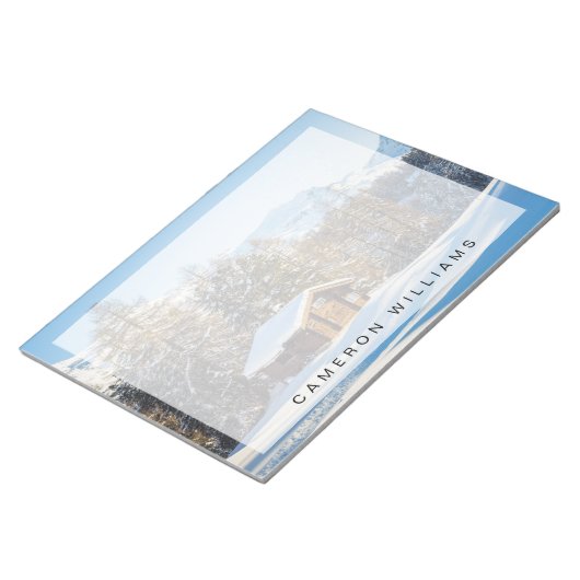 Eis und Schnee | Winterlogmelkabine Schweizer Alpe Notizblock (angewinkelt)