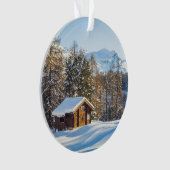 Eis und Schnee | Winterlogmelkabine Schweizer Alpe Ornament (Vorderseite)