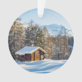 Eis und Schnee | Winterlogmelkabine Schweizer Alpe Ornament (Vorderseite)