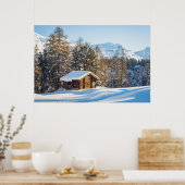 Eis und Schnee | Winterlogmelkabine Schweizer Alpe Poster (Küche)