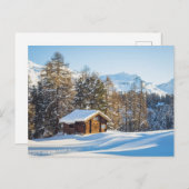 Eis und Schnee | Winterlogmelkabine Schweizer Alpe Postkarte (Vorne/Hinten)