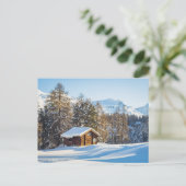 Eis und Schnee | Winterlogmelkabine Schweizer Alpe Postkarte (Stehend Vorderseite)