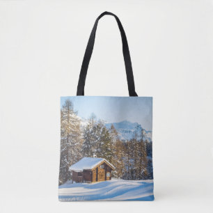 Eis und Schnee Winterlogmelkabine Schweizer Alpe Tasche