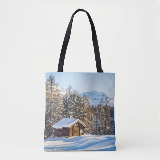 Eis und Schnee | Winterlogmelkabine Schweizer Alpe Tasche (Vorderseite)