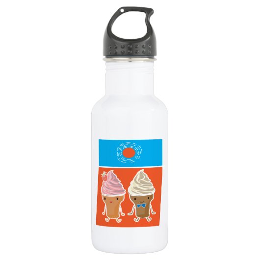 Eis und Sonnenbad Edelstahlflasche (Vorderseite)