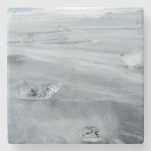 Eis und Wasser am Strand, Eisland Steinuntersetzer