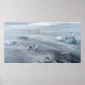 Eis und Wasser am Strand, in der Eiswelt Poster (Vorne)
