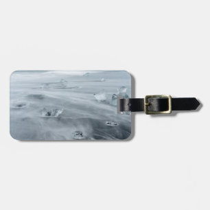 Eis und Wasser an einem Strand, Island Gepäckanhänger