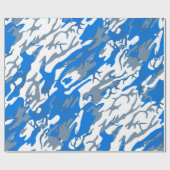 Eis-Wasser-Blau-Camouflage Geschenkpapier (Flach)