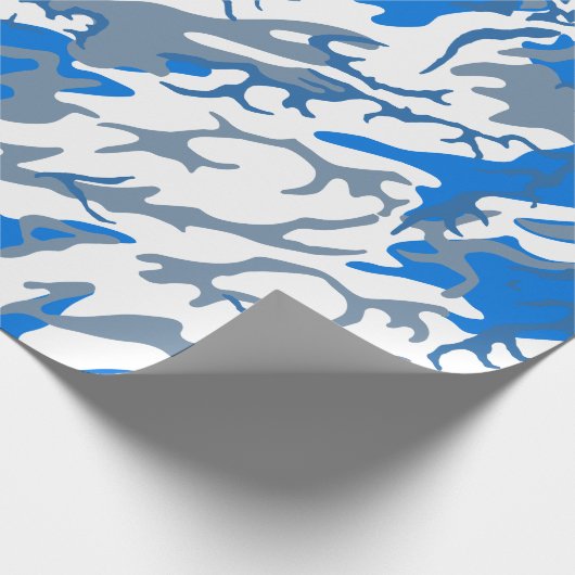 Eis-Wasser-Blau-Camouflage Geschenkpapier (Ecke)