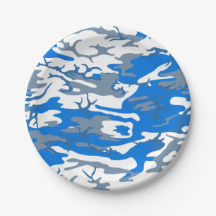 Eis-Wasser-Blau-Camouflage Pappteller