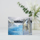 Eis White Dragon Snow Winter Postkarte (Stehend Vorderseite)