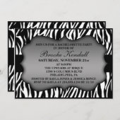 Eis White Wild Night Zebra Junggeselinnen-Abschied Einladung (Vorne/Hinten)