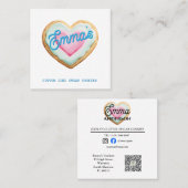 Eis-Zucker-Backwarenlogo für Kleinunternehmen Quadratische Visitenkarte (Vorne/Hinten)