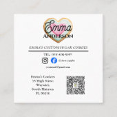 Eis-Zucker-Backwarenlogo für Kleinunternehmen Quadratische Visitenkarte (Rückseite)