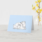 Eisbaarfamilie Winterliebe Karte (Gelbe Blume)