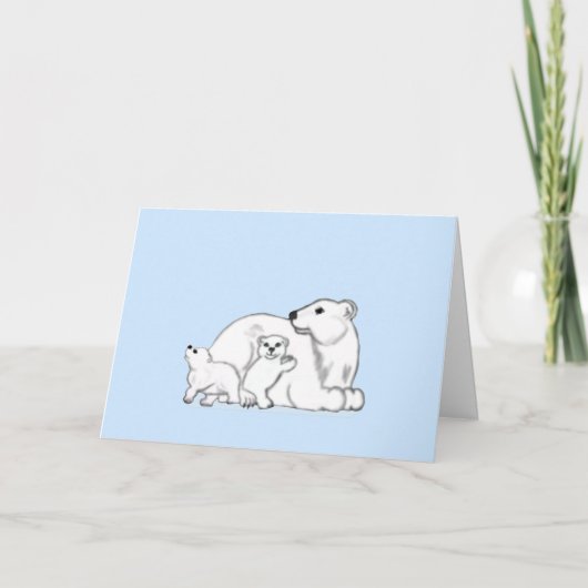 Eisbaarfamilie Winterliebe Karte (Vorderseite)