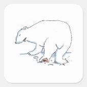 Eisbaer große quadratische Aufkleber Bogen (Vorderseite)