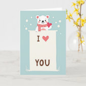 Eisbaer Ich Liebe Dich Karte (Gelbe Blume)