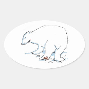 Eisbaer-Oval-Aufkleber Ovaler Aufkleber