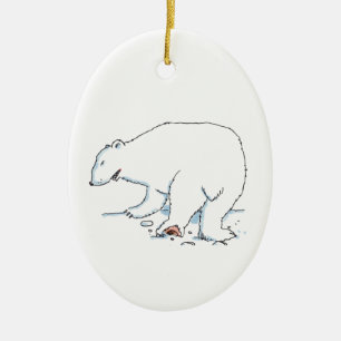 Eisbaer oval keramik-schmuck keramik ornament