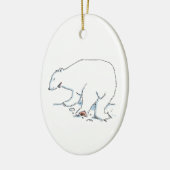 Eisbaer oval Keramikschmuck Keramik Ornament (Links)