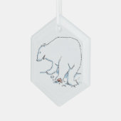 Eisbaer-Sechseck-Glasornament Ornament Aus Glas (Vorderseite Links)